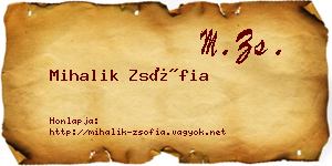 Mihalik Zsófia névjegykártya