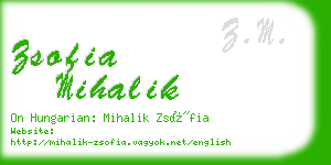 zsofia mihalik business card